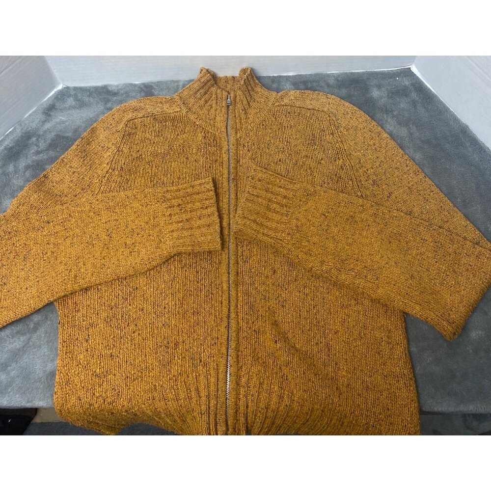 Jamie Scott Women’s Crop Cardigan Zip Up Silk & Wool Sz L Cozy Preppy Office